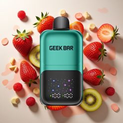 GEEKBAR 2GO 20ml 50000 Puffs Deux Série France Grossiste - Écran Interactif, Double Réservoir, Batterie Rechargeable, Fraise & Kiwi